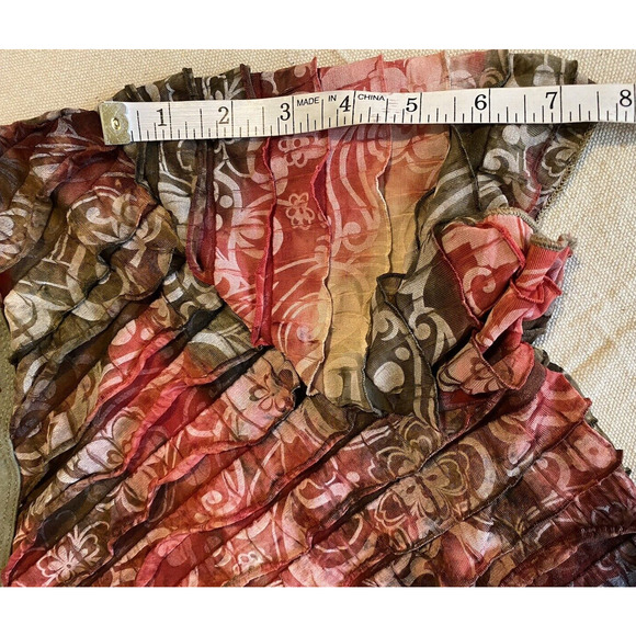 Only Nine Woman Blouse Plus Size 2X VNeck Ruffled Multicolor Boho Pullover Top - Picture 9 of 10